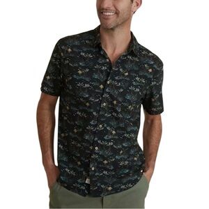 Marine Layer Pohaku Button Up Shirt Beachy Palm Print Black Larger